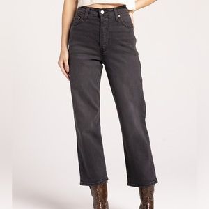 levi’s ribcage straight ankle jeans black rinse